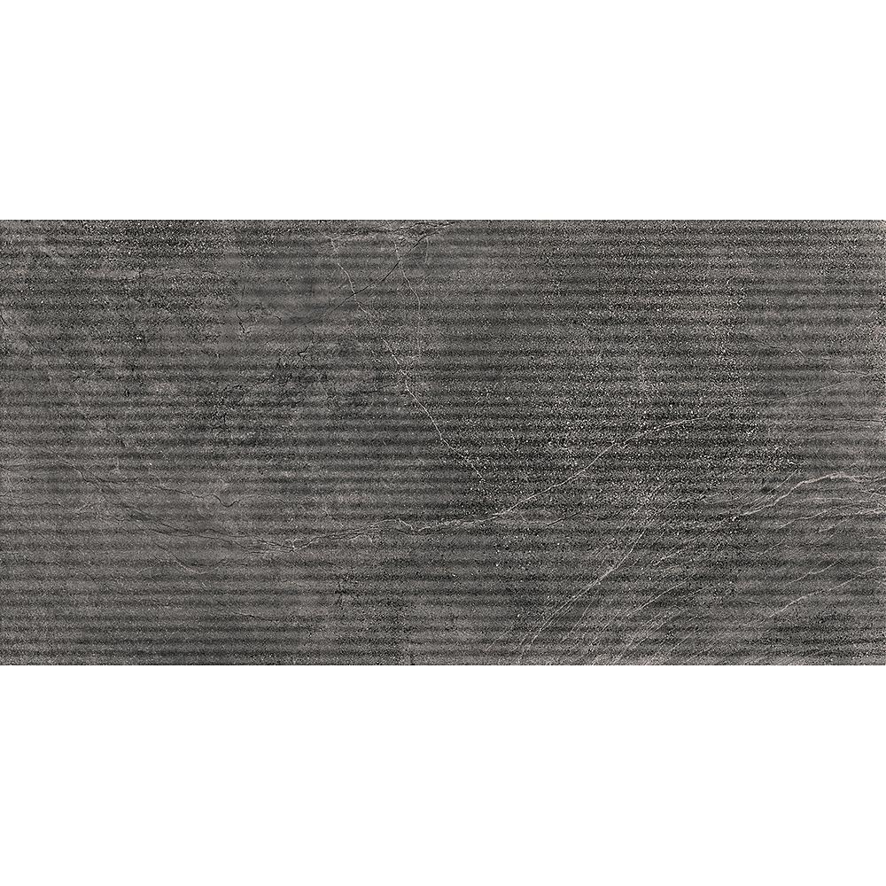 sotet fekete grafit szinu csikos furdoszoba fali csempe rusztikus kohatasu koburkolat design mediterran elegans tortfeher dekor burkolat lakberendezes csempek budapest lakberendezesi aruhaz.jpg